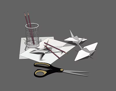 paper crane 3d model