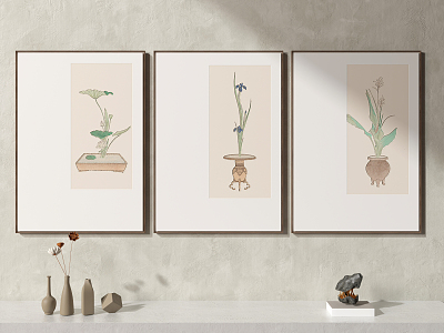 New Chinese Plant Painting Zen Decorative Painting model