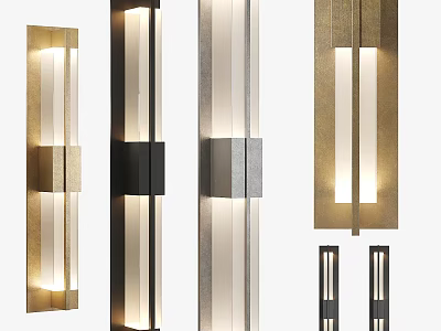 Modern Wall Lamps Featuring Sleek Metal Frame Glass Panel And Gold Black Gray Designs 3d model