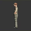 Worker European worker mechanic builder repairman miner digger modern figure 3d model