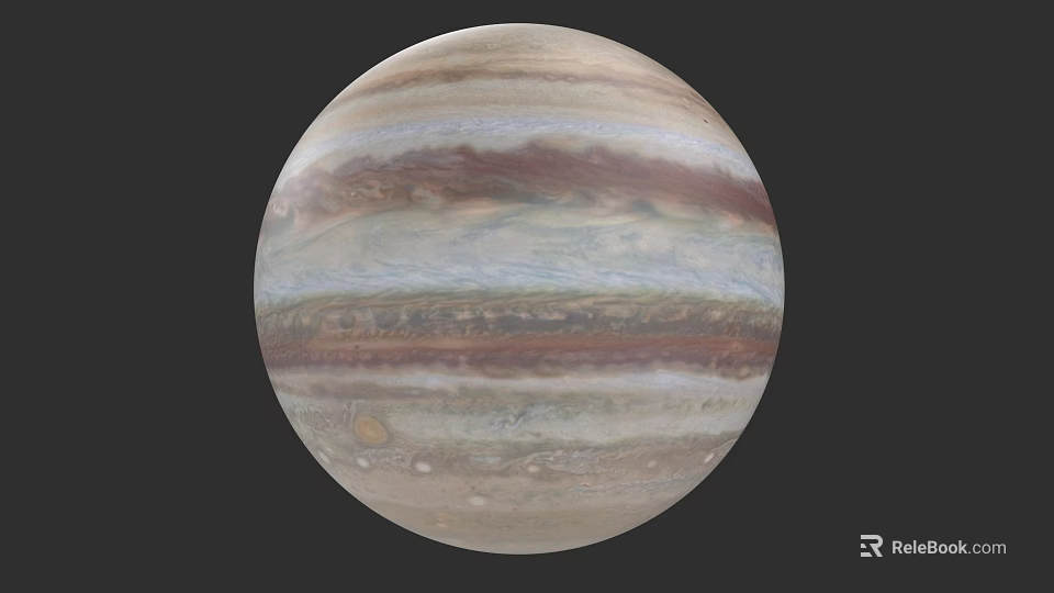 Jupiter The Largest Planet In Solar System With Colorful Stripes And Atmospheric Features 3d model 