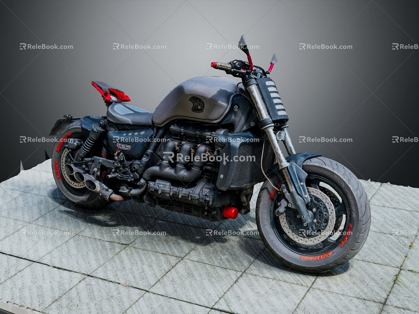 Modern motorcycle two-wheeled motorcycle off-road motorcycle road racing motorcycle 3d model