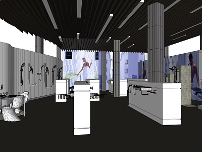 Modern Exhibition Hall Bathroom Exhibition Hall 3d model