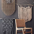 Bohemian Macramé Wall Hangings With Woven Rope Patterns For Modern Home Interior Decor