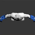 Futuristic Blue Arm Guards Worn By White Human Mannequin For Tech Gear