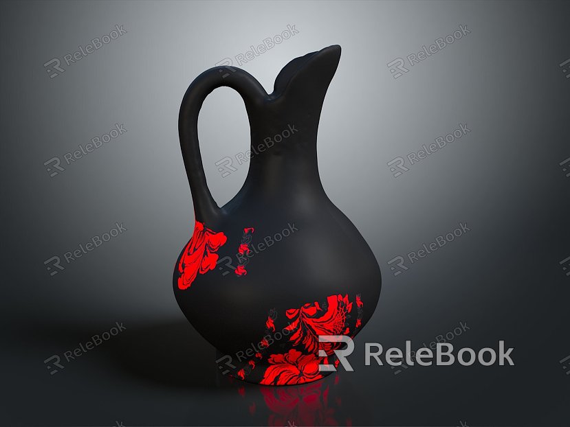 New Chinese Style Wine Pot Pottery Clay Ware Pottery Clay Ware Ancient Pottery model