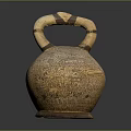 Traditional Clay Pottery Jar With Decorative Handle And Intricate Carved Patterns