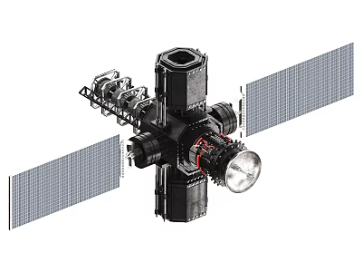 Advanced Space Station Structure With Solar Panels And Orbital Modules 3d model