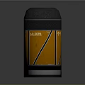 Cylindrical Speaker Device With Mesh Top Black Bottom Orange Middle Section And Ba2096 Label