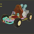 Electric Toy Go Kart With Red Seat Silver Frame And Black Tires For Kids