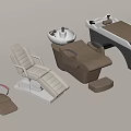 Modern Beauty Salon Equipment Including Massage Chairs Treatment Beds and Sink Units