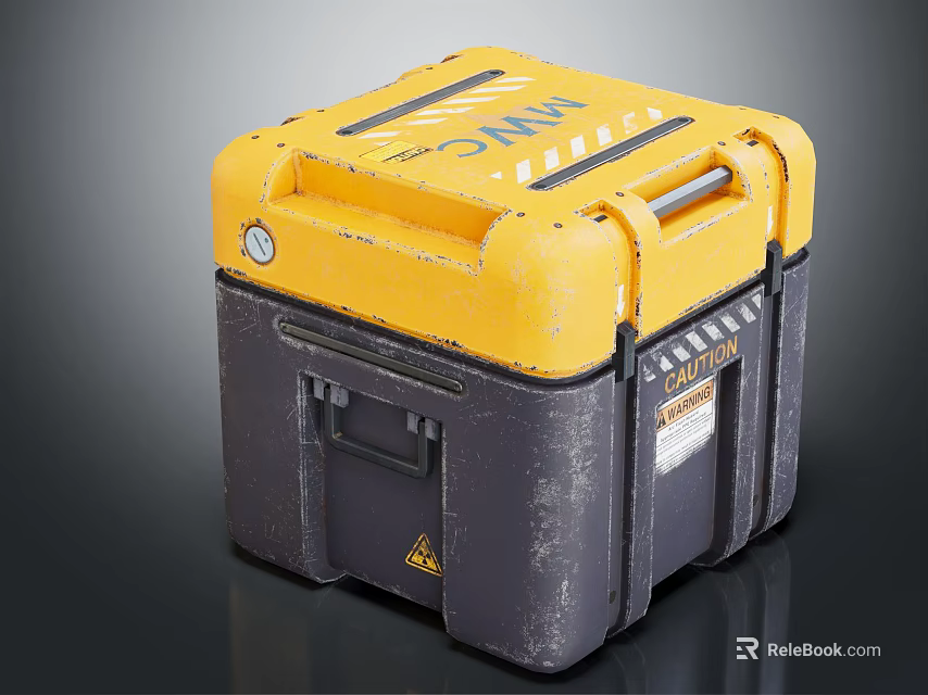 Yellow Black Sturdy Toolbox With MAC Label And Handle For Storage 3d model 