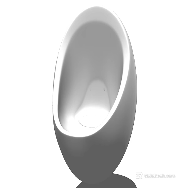 Modern White Ceramic Urinal With Sleek Smooth Surface For Bathroom 3d model