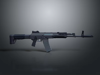 Modern Tactical Assault Rifle With Picatinny Rail Long Barrel And Detachable Magazine 3d model