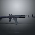 Modern Tactical Assault Rifle With Picatinny Rail Long Barrel And Detachable Magazine