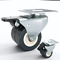 Heavy Duty Caster Wheel With Metal Frame Black Wheel And Brake Mechanism