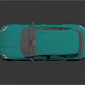 Teal SUV with Metallic Finish Gold Wheels and Red Brake Calipers Modern Luxury Design