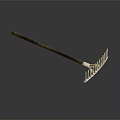 Hardware Tool Steel Rake with Long Handle and Metal Tines for Garden Maintenance
