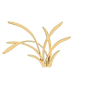 Golden Metal Abstract Plant Leaf Sculpture Modern Art Wall Decor Piece