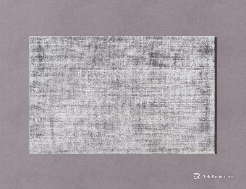 Gray Textured Modern Square Rug For Living Room Soft Durable Material 3d model 