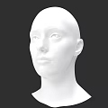 White Human Head Model With Detailed Facial Features And Realistic Eyes Nose Mouth
