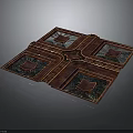 Elegant Floor Tile Design With Wooden Cross Frame And Decorative Panels