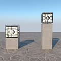 New Chinese Lawn Lamp Iron Lawn Lamp 3d model