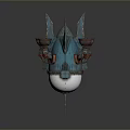 Cosmic Exploration Spaceship Featuring Silver Spherical Body Blue Sections And Red Engines