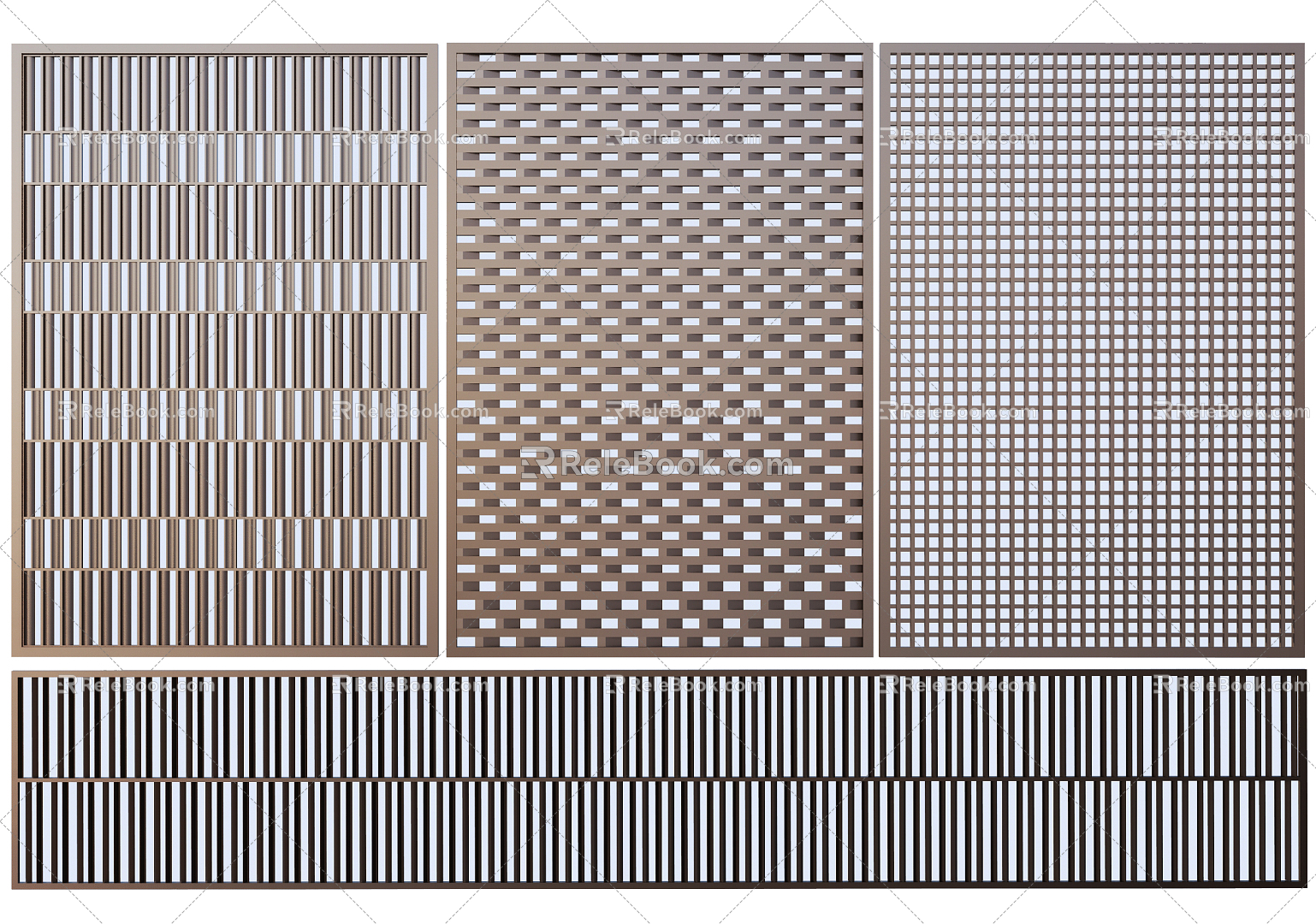 Modern partition grille background wall grille landscape wall creative grille partition screen fence 3d model