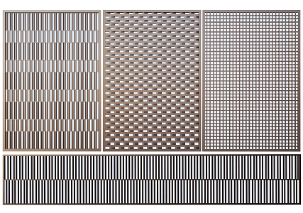 Modern partition grille background wall grille landscape wall creative grille partition screen fence 3d model