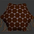 Decorative Brown And White Geometric Pattern Pillow With Tassel Edges For Home Decor