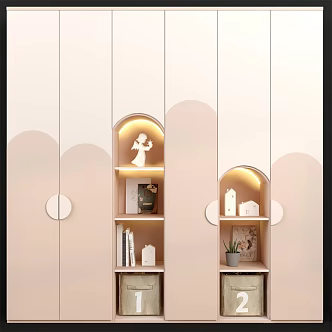s furniture to order children's wardrobe creative wardrobe six-door wardrobe 3d model