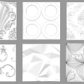 White Decorative Wall Decor With Various Textured Patterns For Interior Design 3d model