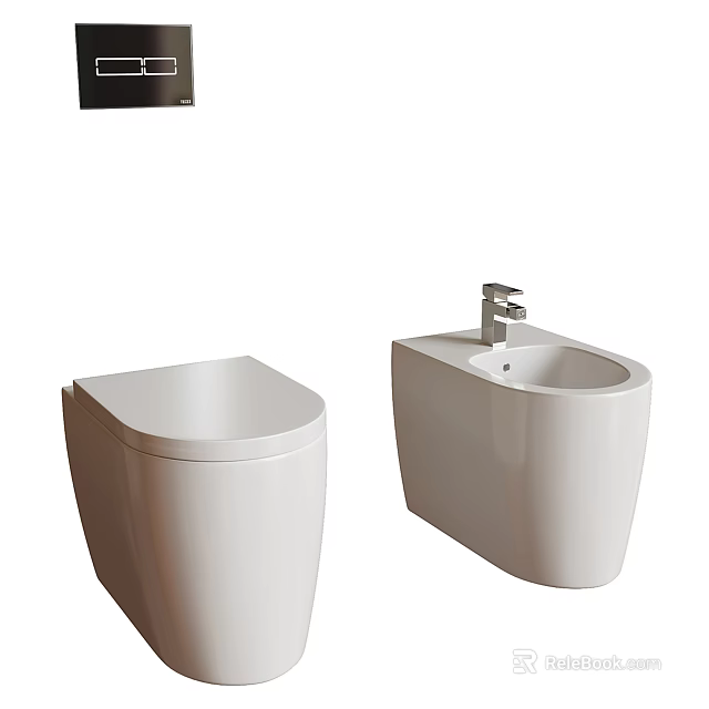 Modern White Toilet With Contemporary Sleek Design Clean Lines And Smooth Surface 3d model 