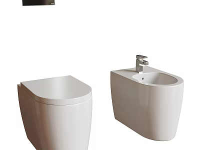 Modern White Toilet With Contemporary Sleek Design Clean Lines And Smooth Surface 3d model