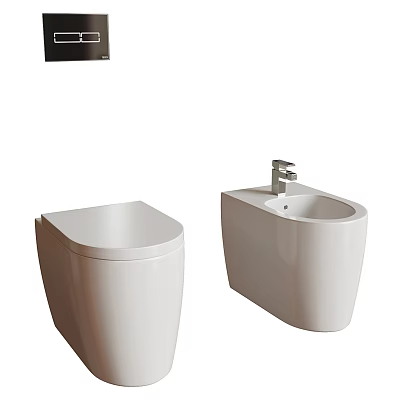 Modern White Toilet With Contemporary Sleek Design Clean Lines And Smooth Surface 3d model