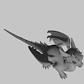 Cute Orange Baby Dragon Game Movie Character With Green Eyes And Wings
