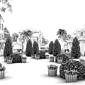 Aerial Planning of Residential Area with Forest and Water Bodies Organized Layout