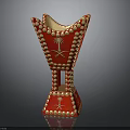 Red Trophy Design With Gold Palm Tree Emblem And Studded Base