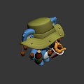 Cute Cartoon Koala Character Wearing Green Hat Holding Beverage And Fried Chicken Bucket