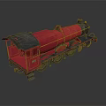 Vintage Red Steam Train Model With Black Roof And Classic Metal Wheels