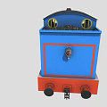 Thomas the Tank Engine with Blue Body Red Base Black Chimney and Smiling Face