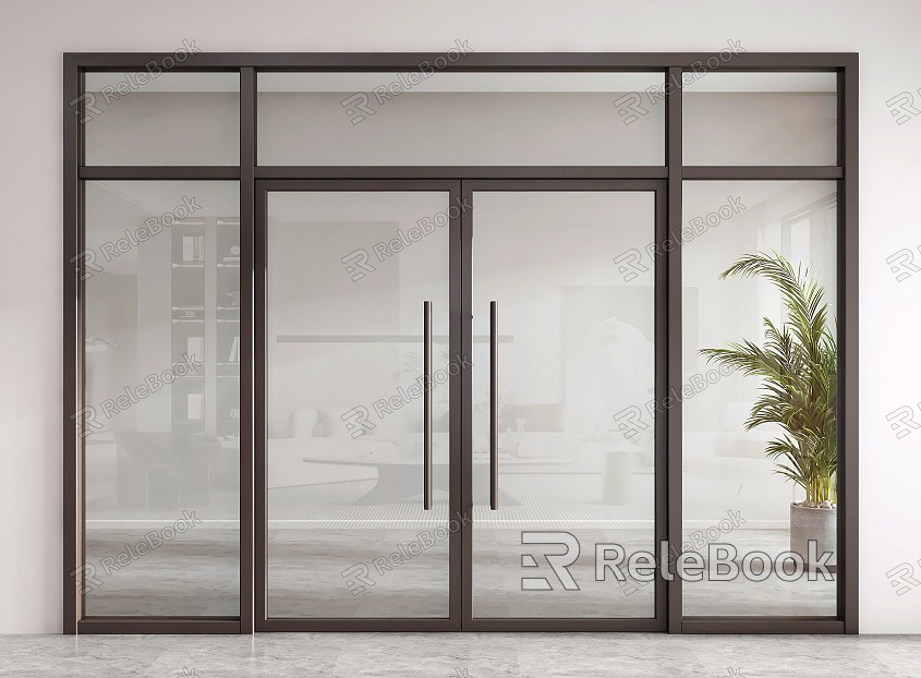 Modern double door glass double door office glass door model