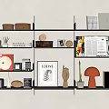 Modern Middle Bauhaus Orbital Bookshelf Orbital Bookcase Partition Decorative Ornaments Table Lamp Aromatherapy Record Decorative Painting 3d model