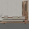 Silent Wind Three-person Sofa 3d model