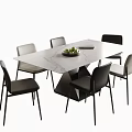 Dining table and chair combination dining table dining chair 3d model