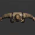 3D Police Officer Character Model In Brown Uniform With Badge Holster And Outstretched Arms