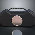 Modern Black Portable Speaker With Handle And Circular Panel Design 3d model