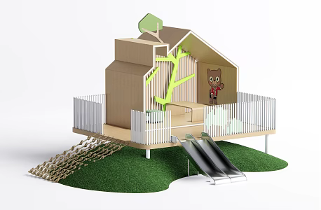 Modern slide rides 3d model