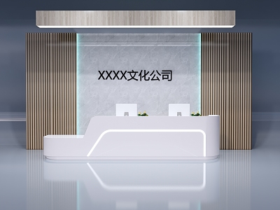 Company front desk background wall reception desk model